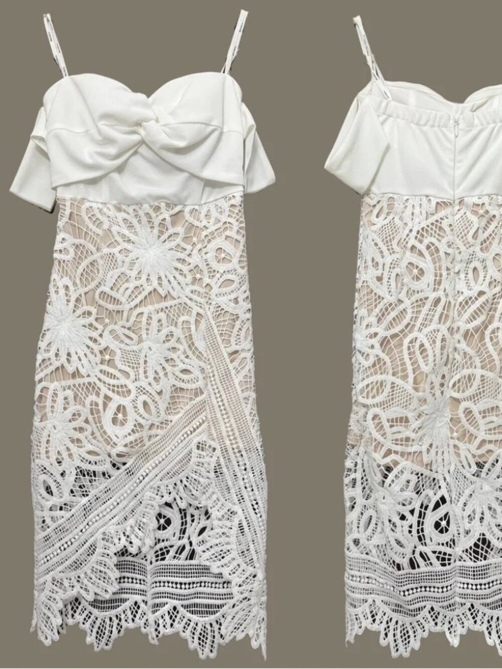 White Strapless Lace Dress Small Boho Bridal Shower Graduation Mini